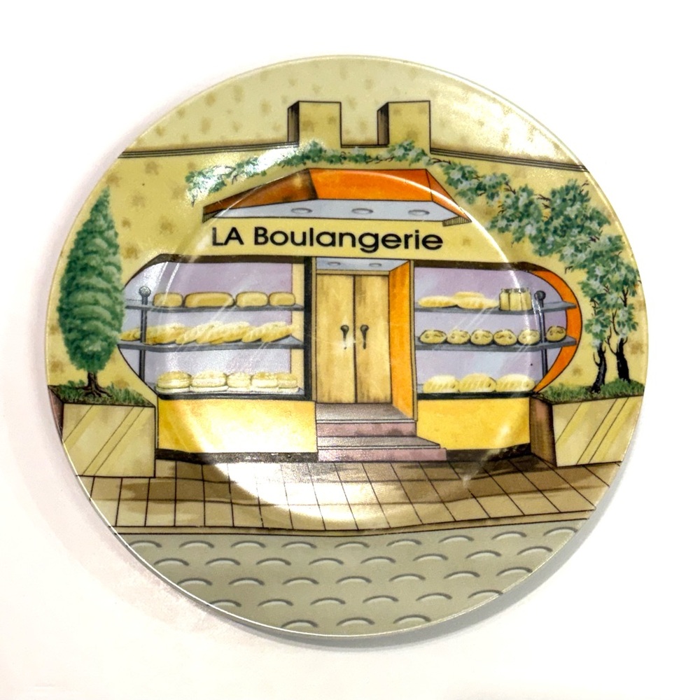 French Café Scene Plates – Set of 5 – Decorative Bistro Collection
